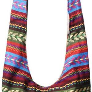 Women's Cotton Canvas Large Crossbody Hobo Bag with Zipper and Multiple Pockets